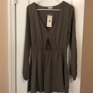 Tobi Olive Green Skater Dress